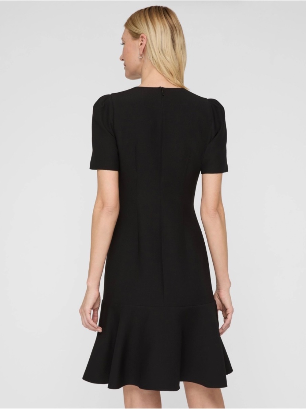 Lafayette 148 New York WOOL-SILK CREPE SHORT SLEEVE DRESS,Size 10 - Picture 5 of 16